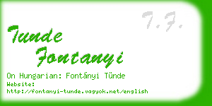 tunde fontanyi business card