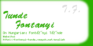 tunde fontanyi business card